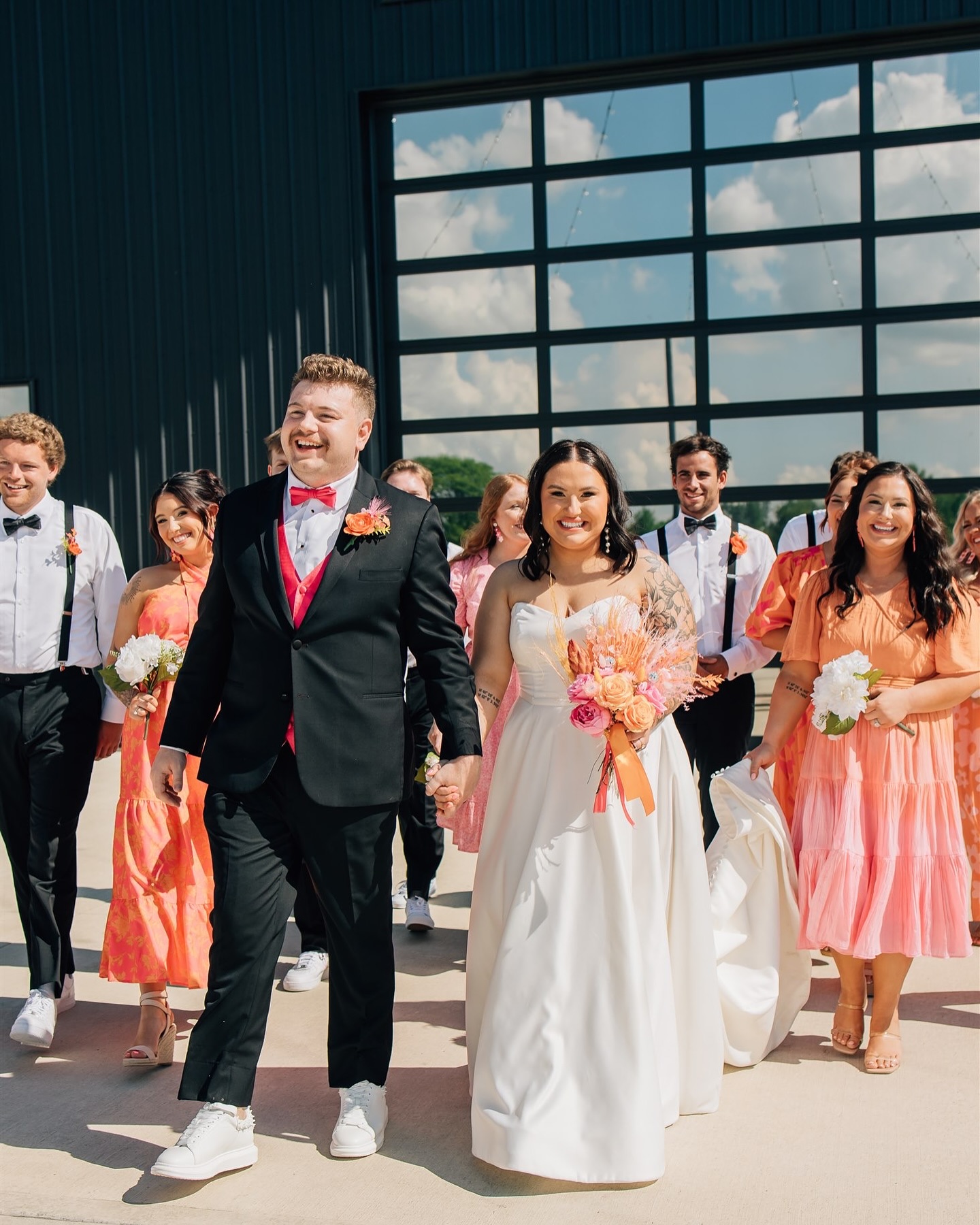 Vibrant Chic Pink & Orange Disco Wedding | Samantha & Cole