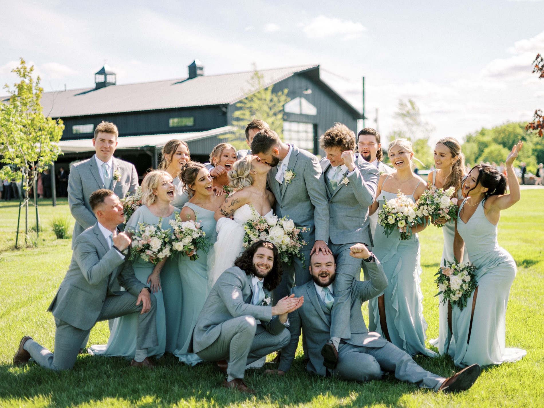 Mint & Blush Modern Barn Wedding | Lauren & Preston