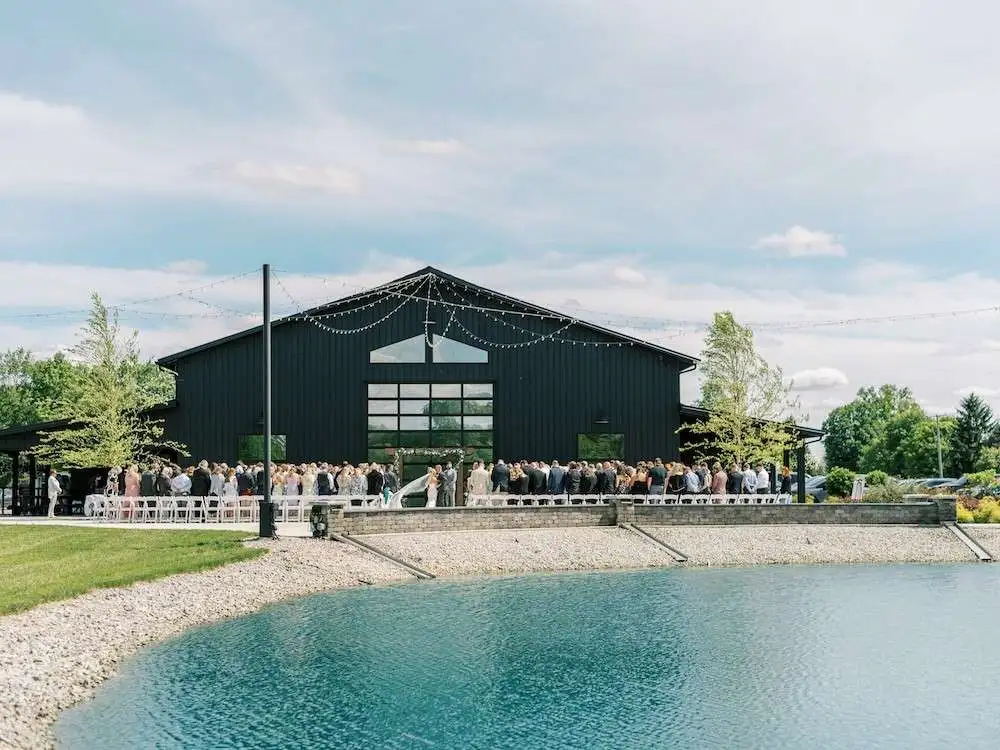 Outdoor wedding ceremony Ohio | The Grange Hall