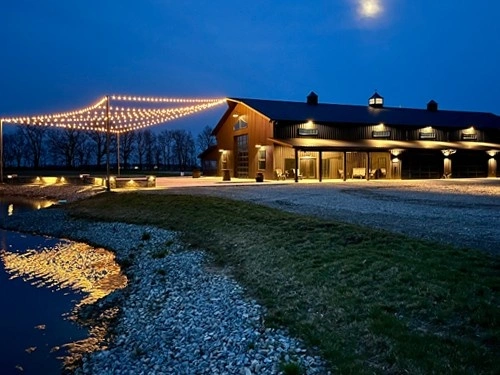 Romantic wedding lighting Ohio | The Grange Hall